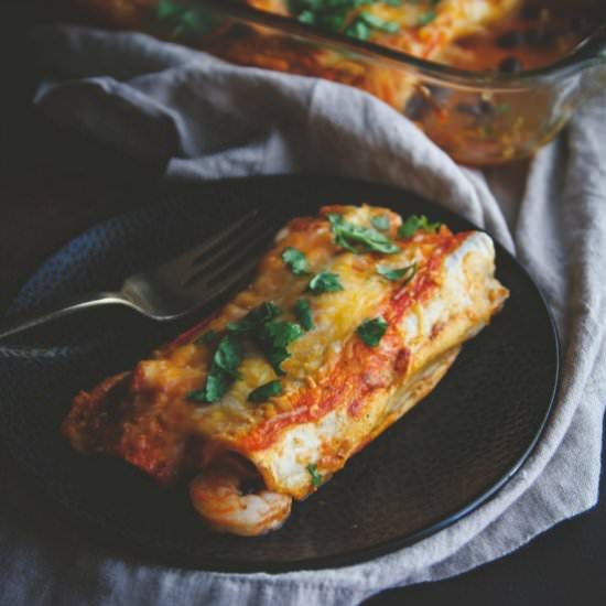 Shrimp and Black Bean Enchilada - Recipe photo by Sweetphi
