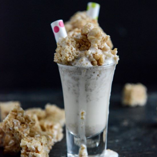 Spiked Rice Krispie Treat Shake - Recipe photo by HowSweetEats