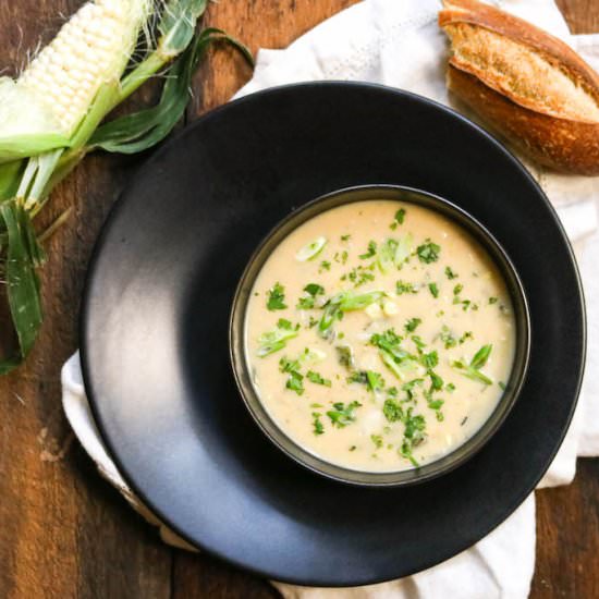 Healthy Poblano Corn Chowder - Recipe photo by susanstable