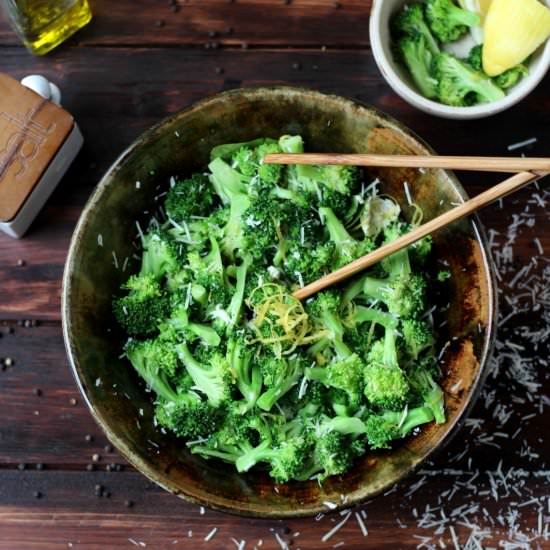 Broccoli + Lemon + Parmesan Cheese - Recipe photo by thewoodenskillet