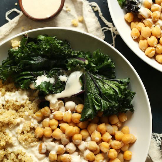 Quinoa Chickpea Buddha Bowl - Recipe photo by minimalist baker