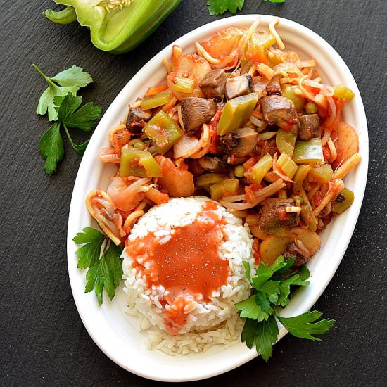 Green Pepper Chow Mein - Recipe photo by TheVegLife