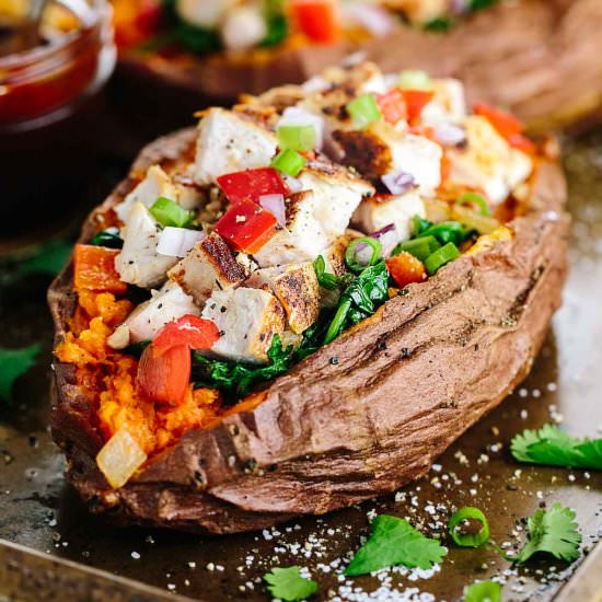 Stuffed Sweet Potato with Chicken - Recipe photo by Jessica Gavin