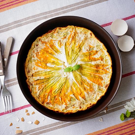 Zucchini Flower Frittata - Recipe photo by lacuisinedesimona
