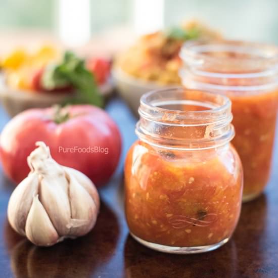 Roasted Heirloom Tomato Sauce - Recipe photo by purefoodsblog