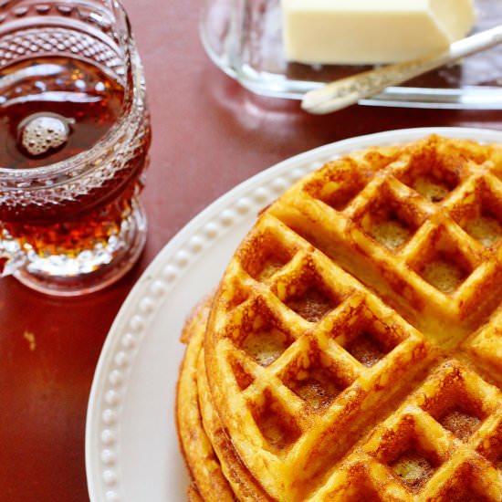 Sweet Potato Belgian Waffles - Recipe photo by syrupandbiscuits