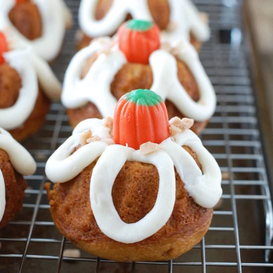 Pumpkin Toffee Mini Bundt Cakes - Recipe photo by foodlovinfamily