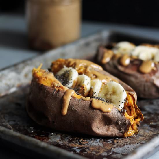 Breakfast Baked Sweet Potatoes - Recipe photo by ambitiouskitchen