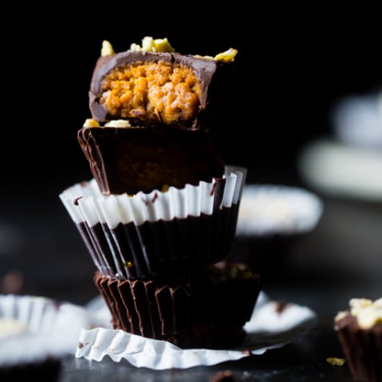Vegan Pumpkin Cookie Dough Cups - Recipe photo by foodfaithfitness