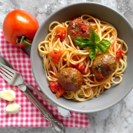 Abruzzese Meatballs & Spaghetti - Recipe photo by thegardeningcook