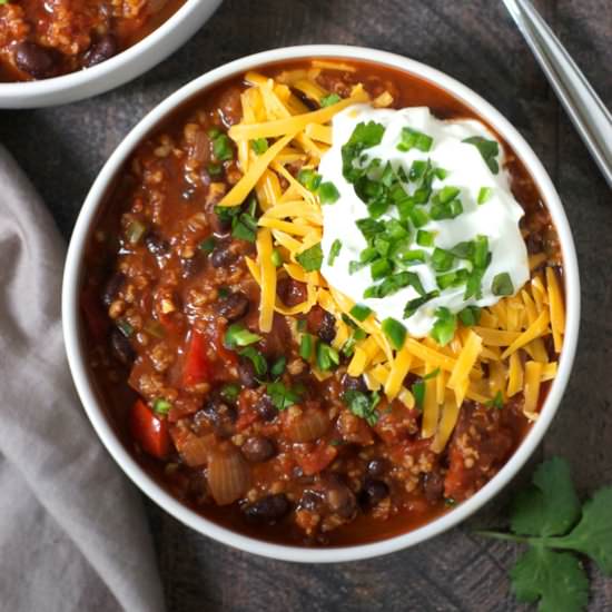 Vegetarian Bulgur Chili - Recipe photo by turniptheoven