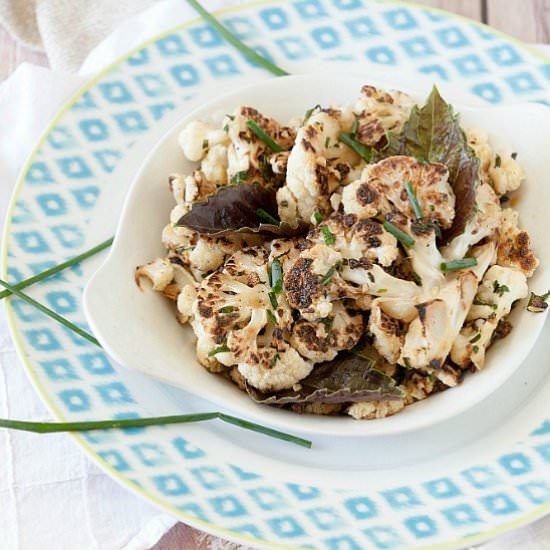 SAUTEED CAULIFLOWER WITH GARLIC - Recipe photo by Food Done Light