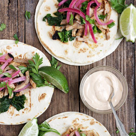 Porchetta and Broccoli Rabe Tacos - Recipe photo by seasonsandsuppers