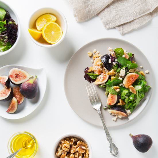 Fig Salad with Toasted Walnuts - Recipe photo by PicklesNHoney