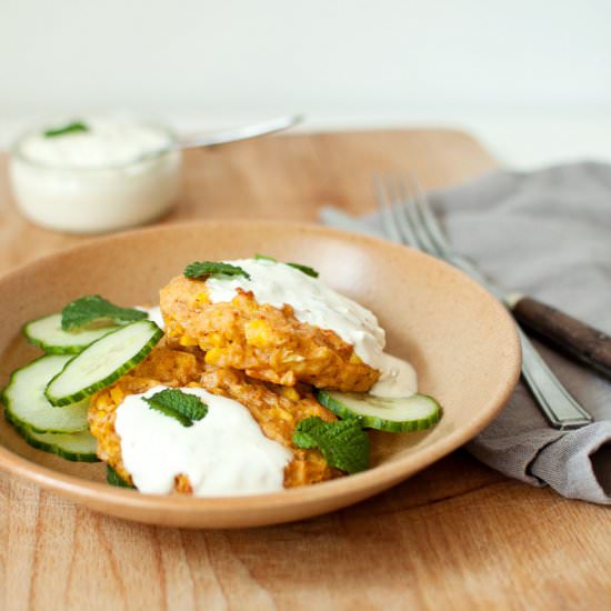 Corn Fritters with Potato and Cheese - Recipe photo by zielonysrodek