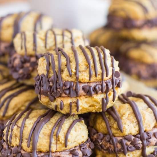 Pumpkin Nutella Whoopie Pies - Recipe photo by thegoldlininggirl
