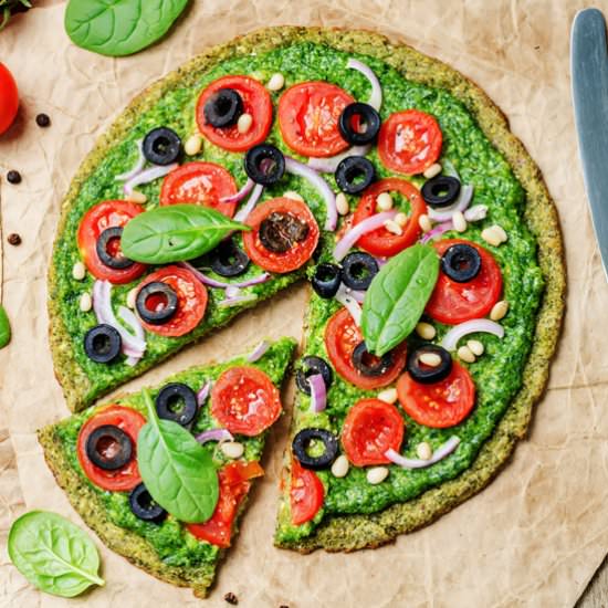 Quinoa Pizza Crust With Homemade Sauce - Recipe photo by VeganKitchn