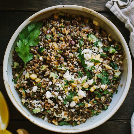 Lentil and Bulgar Salad - Recipe photo by gatheranddine