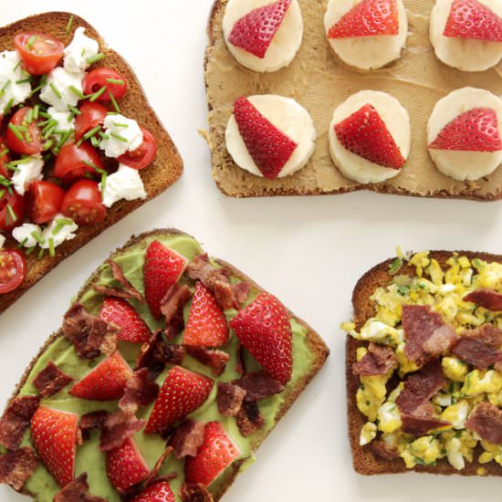4 Ways to Eat Healthy Toast - Recipe photo by GlitterandBubbles