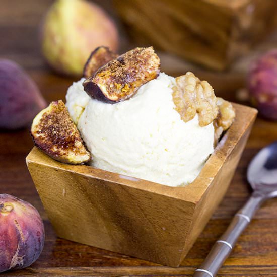 Honey Ice Cream with Roasted Figs - Recipe photo by spicedblog