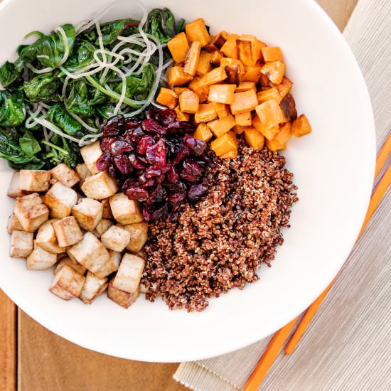 Vegan Harvest Macro Bowl - Recipe photo by intheknowmom