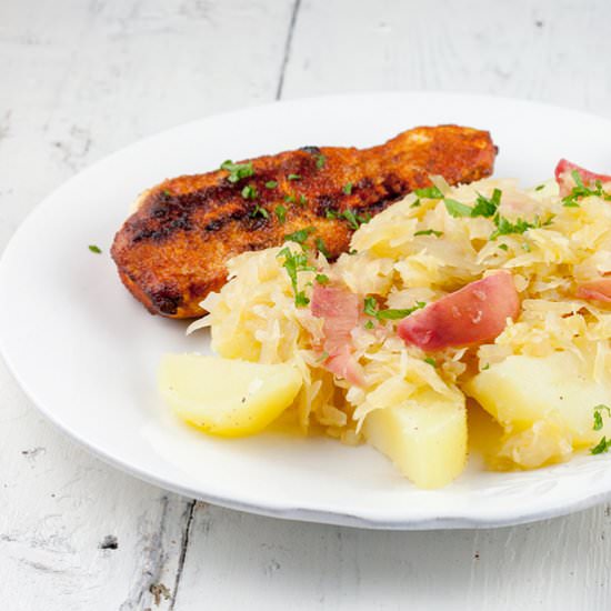 Summer sauerkraut with wild peaches - Recipe photo by ohmydish