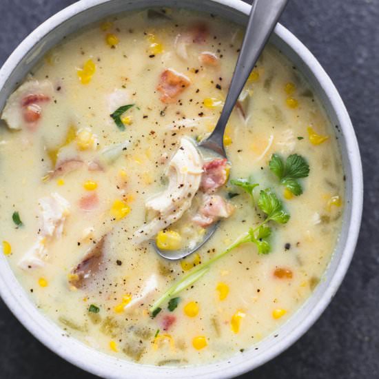 Slow Cooker Chicken Corn Chowder - Recipe photo by CremedelaCrumb