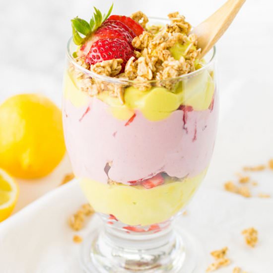 Strawberry Lemonade Parfait - Recipe photo by Raw Revive