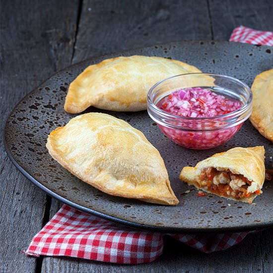Chicken and Chorizo Empanadas - Recipe photo by ohmydish