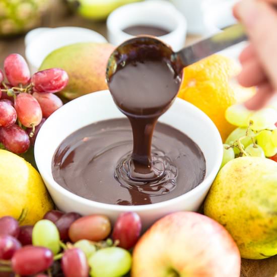 No Pot Required Chocolate Fondue - Recipe photo by EvilTwinKitchen