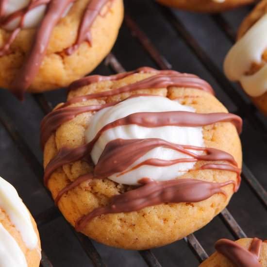 Pumpkin Cream Cheese Thumbprints - Recipe photo by cakefordinner