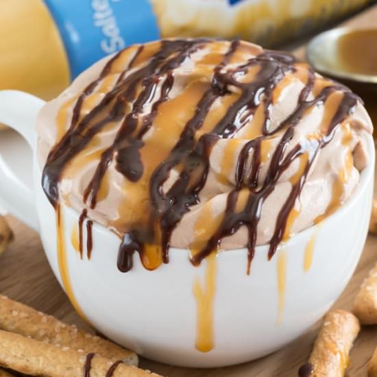 Salted Caramel Mocha Cheesecake Dip - Recipe photo by crazyforcrust