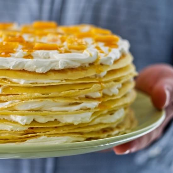 Mango and Passionfruit Crepe Cake - Recipe photo by Sprinkles and Sauce