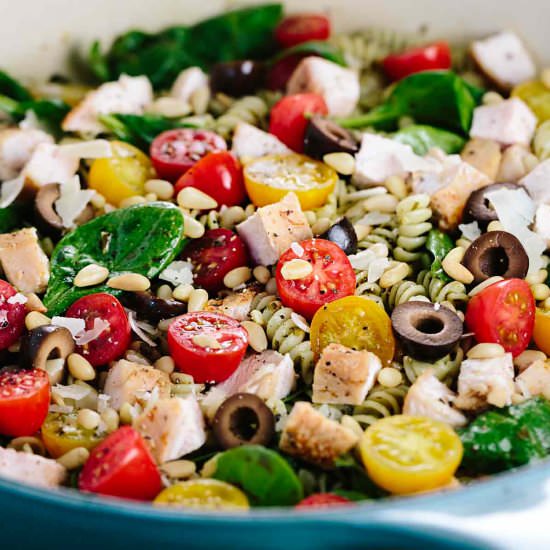 One Pot Chicken Pesto Pasta - Recipe photo by Jessica Gavin