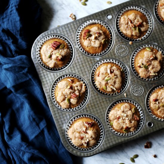 Pumpkin Streusel Muffins - Recipe photo by DisplacedHousewife