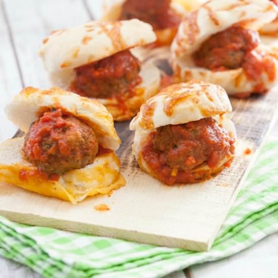 Meatball Mozzarella Sliders - Recipe photo by Food Done Light