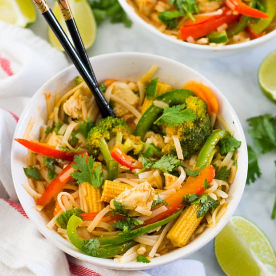 Thai Red Curry Noodle Bowls - Recipe photo by thegirlonbloor