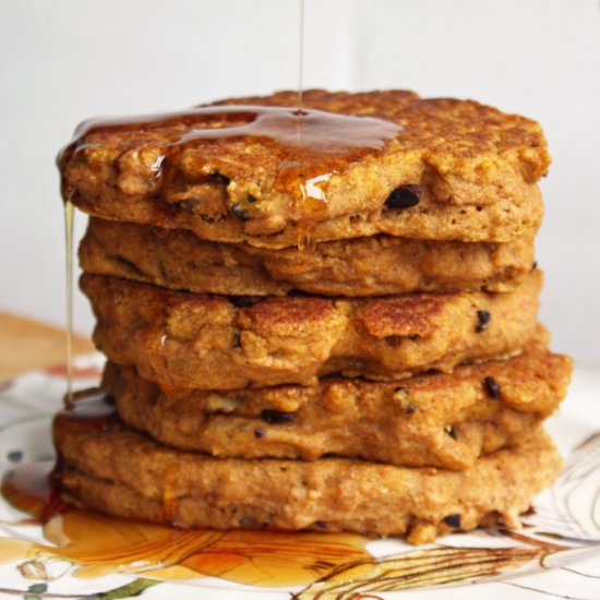 Pumpkin Chocolate Walnut Pancakes - Recipe photo by aslolife
