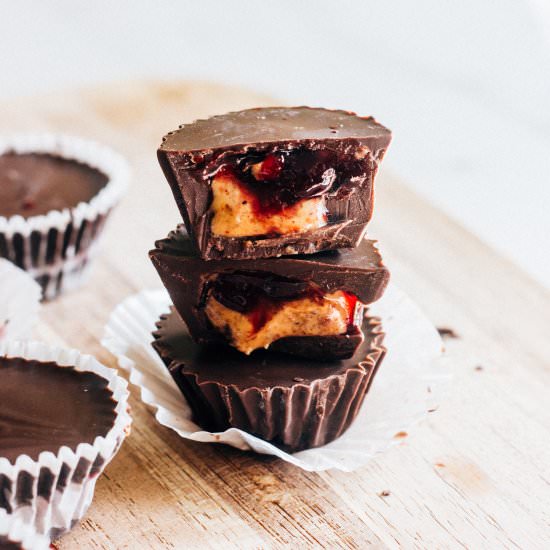 Almond Butter and Jelly Cups - Recipe photo by thewholebite