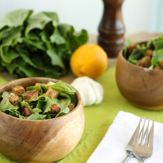Slimmed-down Caesar Salad - Recipe photo by JesseLWellness