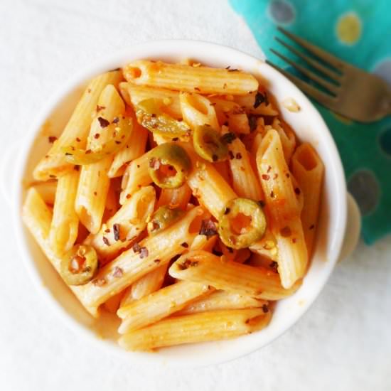 Penne pasta in marinara sauce - Recipe photo by nusrath