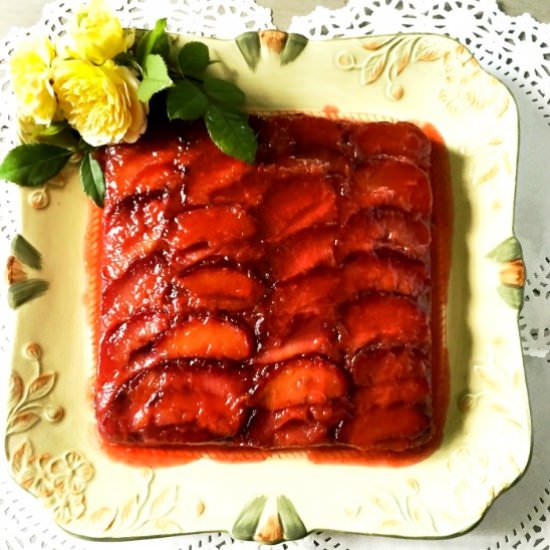 Italian Plum Torte with Plum Glaze - Recipe photo by allourway
