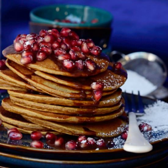 Spiced Pumpkin Pancakes - Recipe photo by howdoesshe