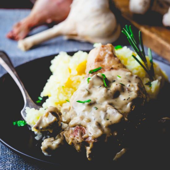 Pork Chops in Creamy Mushroom Gravy - Recipe photo by healthy seasonal recipes