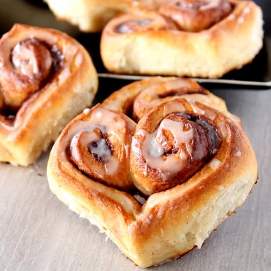 Heart Shaped Cinnamon Rolls - Recipe photo by My Cooking Journey