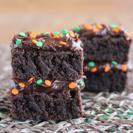 Double Chocolate Brownie Stacks - Recipe photo by Vegan In The Freezer