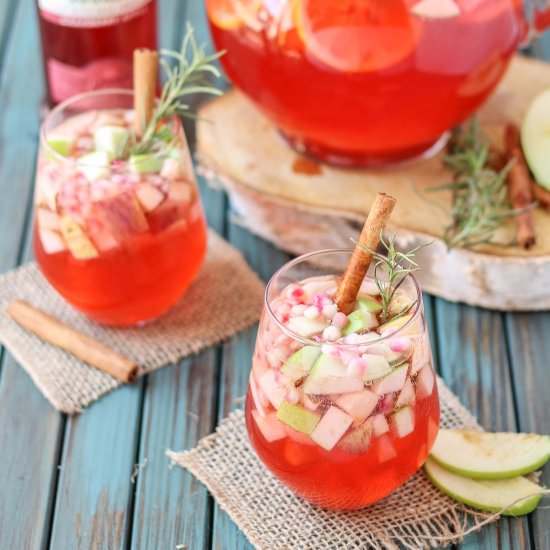 Cranberry Apple Rosemary Sangria - Recipe photo by Strawberry Blondie Kitchen