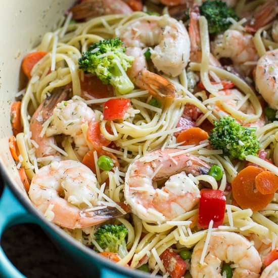 Shrimp Pasta Primavera - Recipe photo by culinaryhill