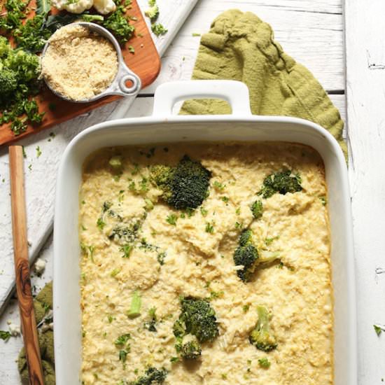 Cheesy Cauliflower & Broccoli Bake - Recipe photo by minimalist baker
