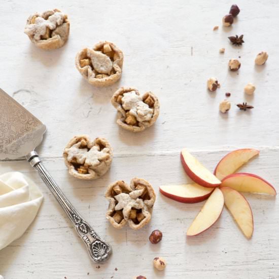 Salted Honey Hazelnut Apple Tarts - Recipe photo by A Sweet Little Life